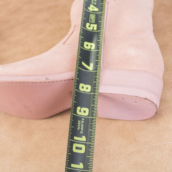 Frye Women Billy Short Tab Dusty Pink Suede Low Cowboy Western Boots size 6.5 - Picture 6 of 8